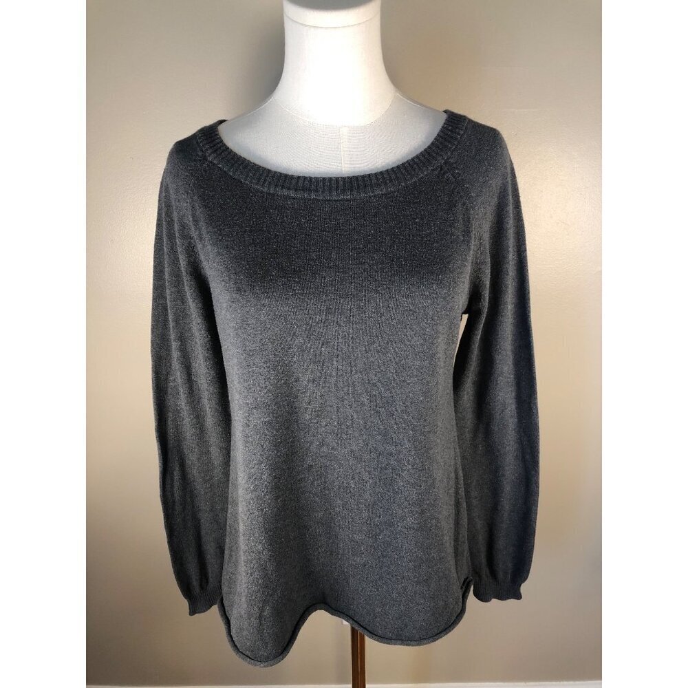 prAna Natalia 100% Organic Cotton Long Sleeve Gray Sweater Size M